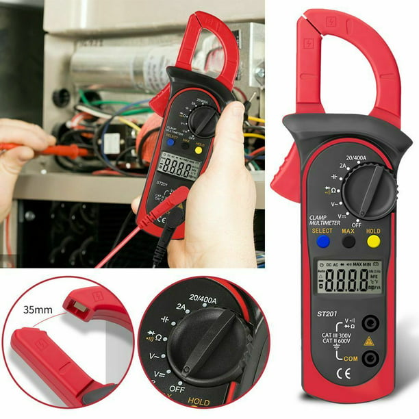 Auto-Ranging Clamp Meter,Digital Clamp Ammeter Continuity Electrical Tester,Diode and Resistance Test,Ohm Digital Clamp Meter Digital Multimeter Resistance AC/DC Voltmeter High Precision Ammeter 